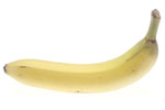 one whole ripe yellow banana